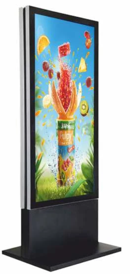 ARP floor-standing kiosk showing an advertisement